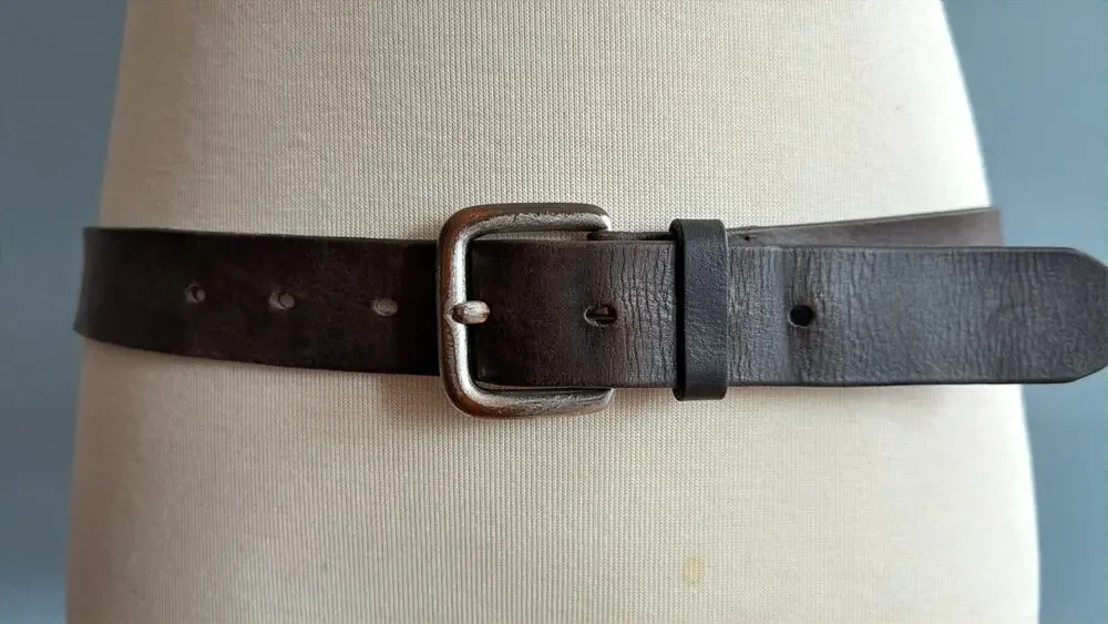 OLD NAVY Distressed Dark Brown Leather Belt Mens sz XL